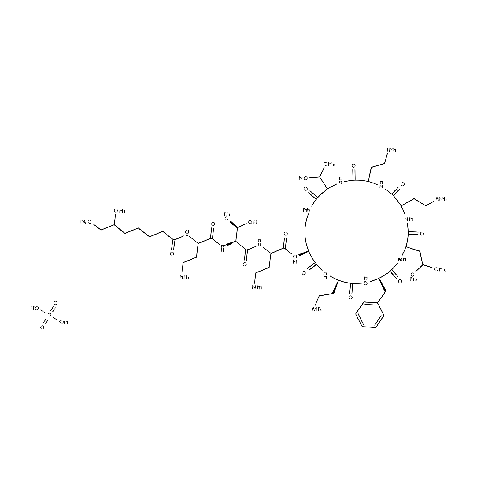 Polymyxin B Sulfate structure