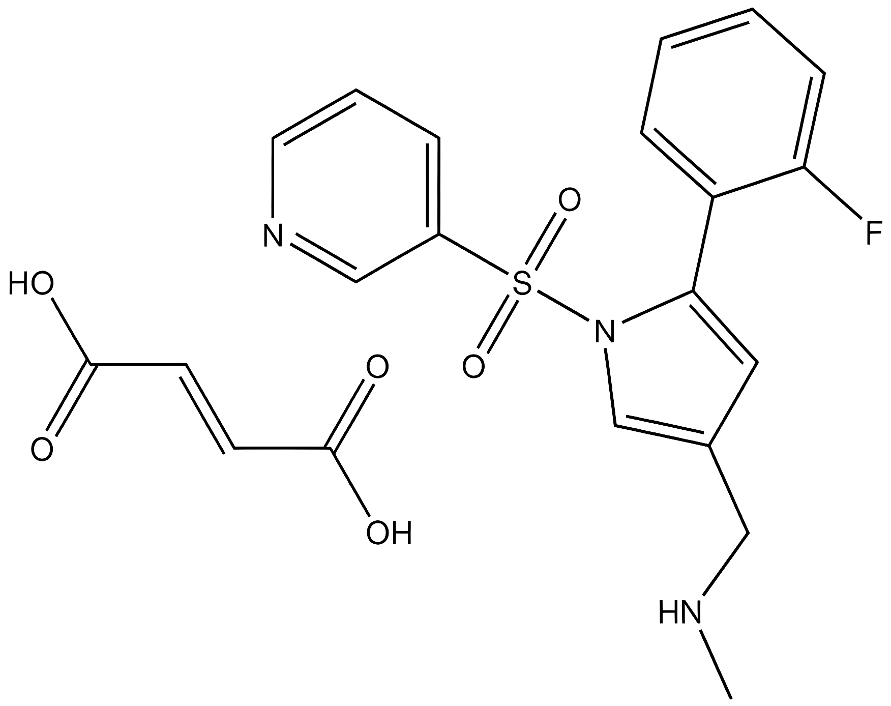 Vonoprazan fumarate structure