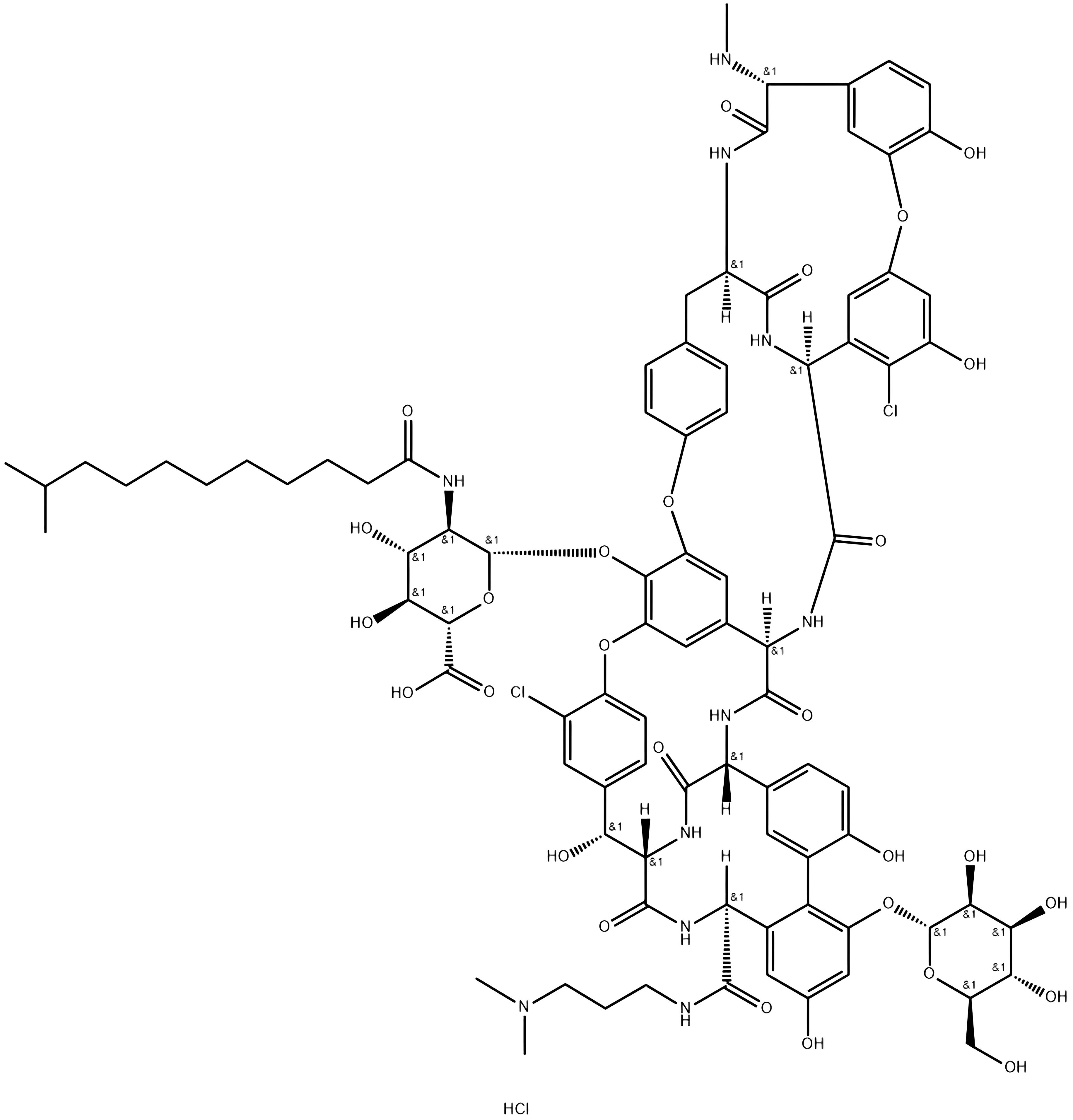 Dalbavancin hydrochloride structure