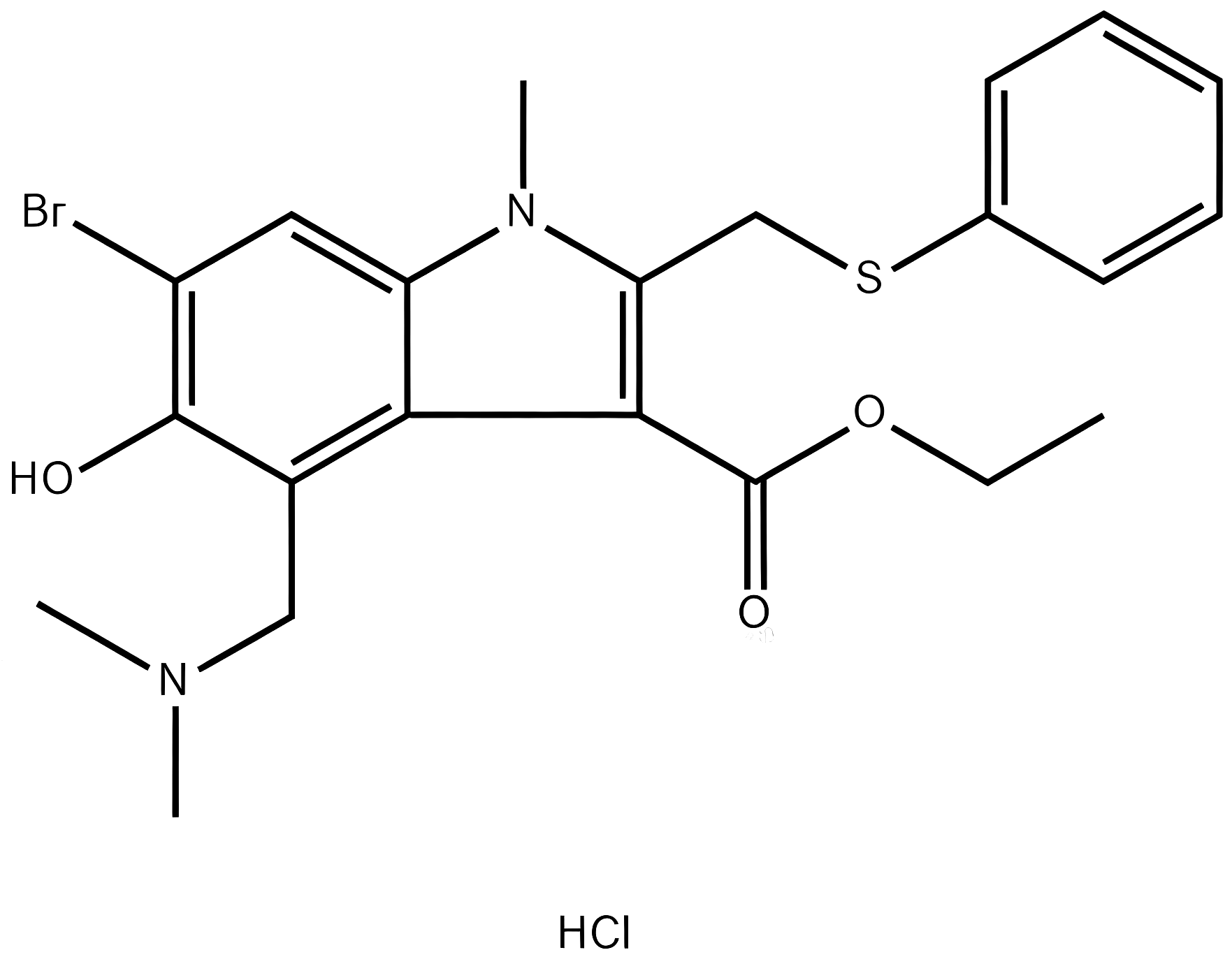 Arbidol hydrochloride structure
