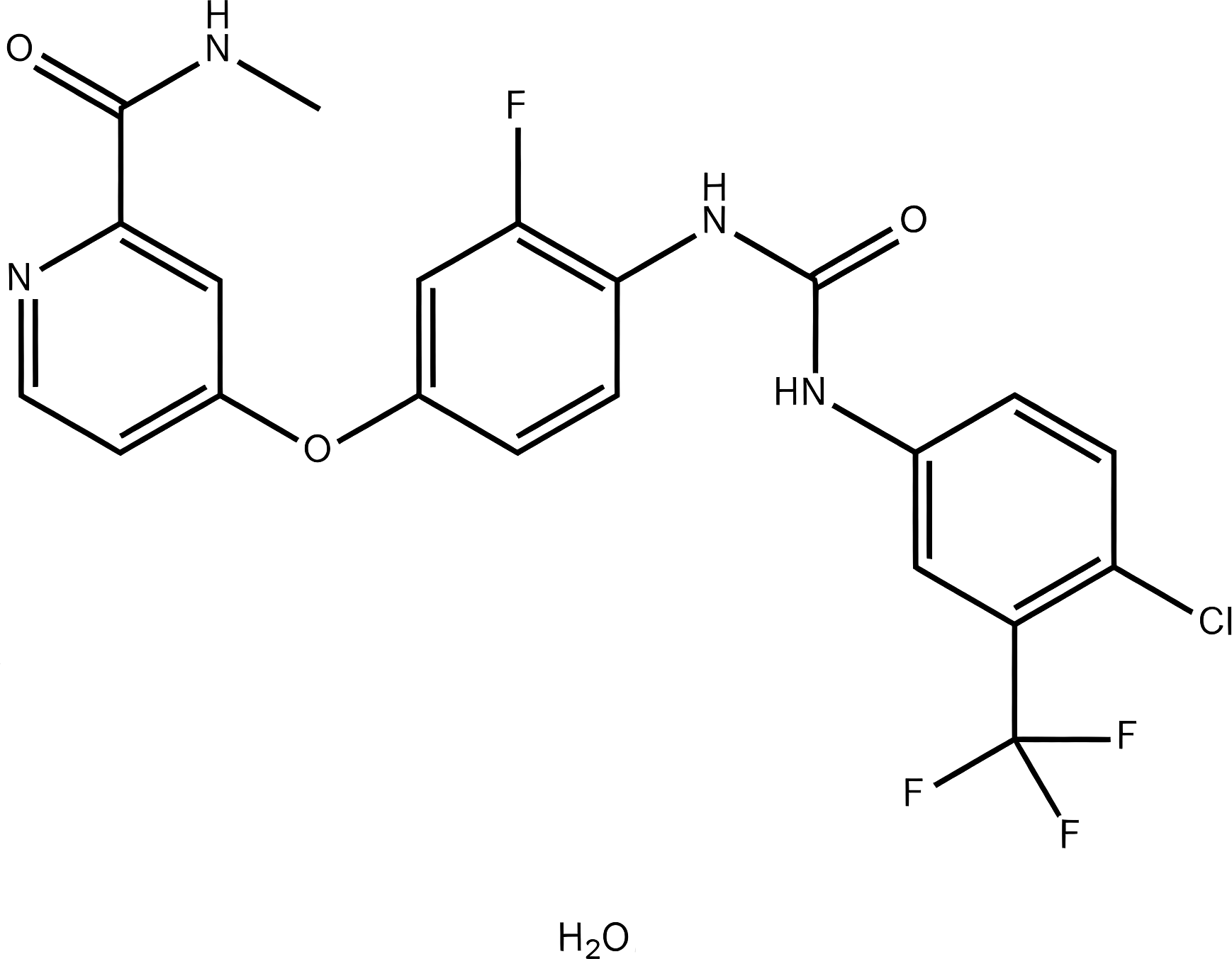 Regorafenib hydrate structure