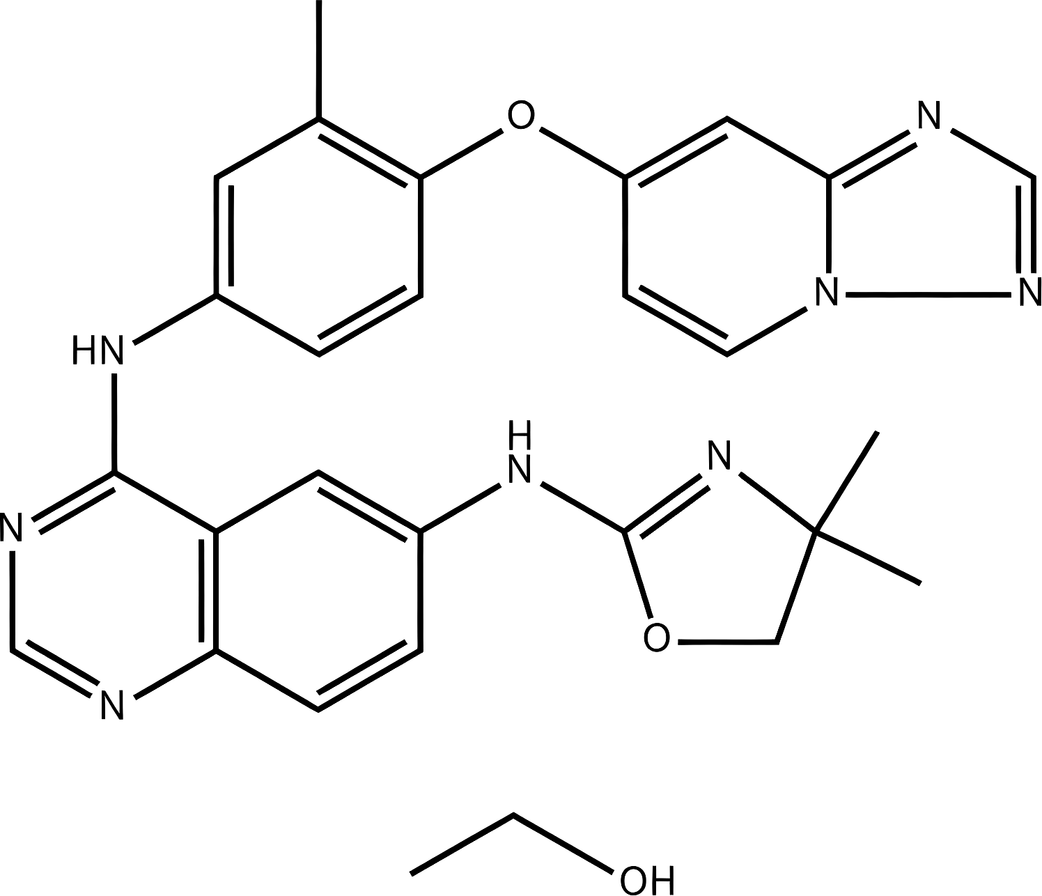 Tucatinib hemiethanolate structure