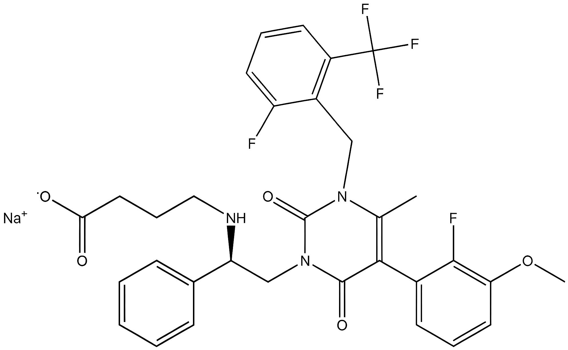 Elagolix Sodium structure