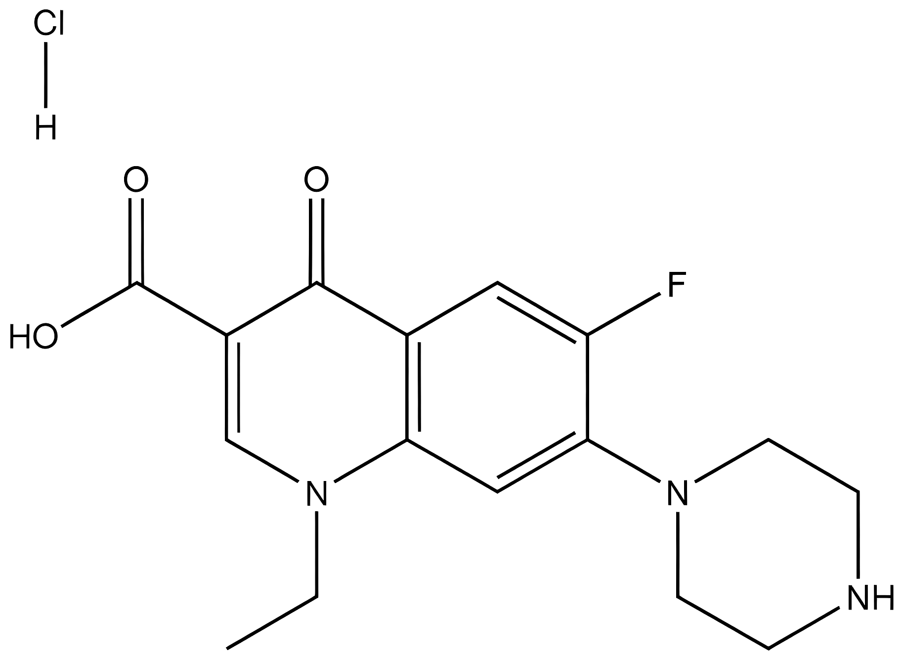 Norfloxacin hydrochloride structure
