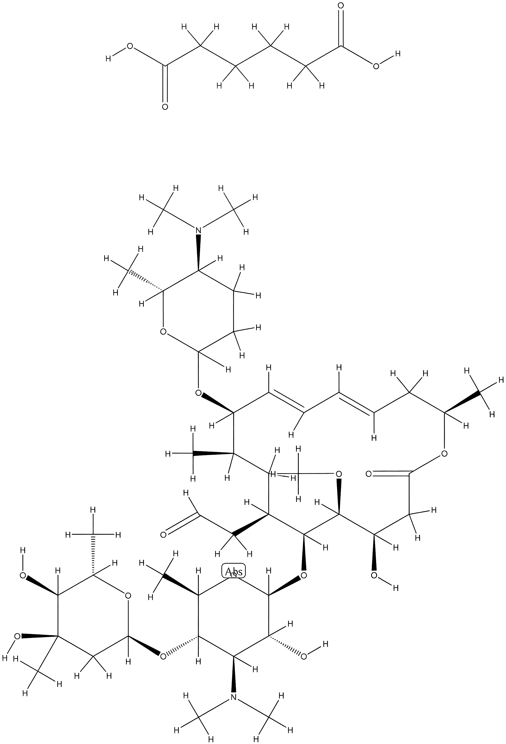 Spiramycin adipate structure