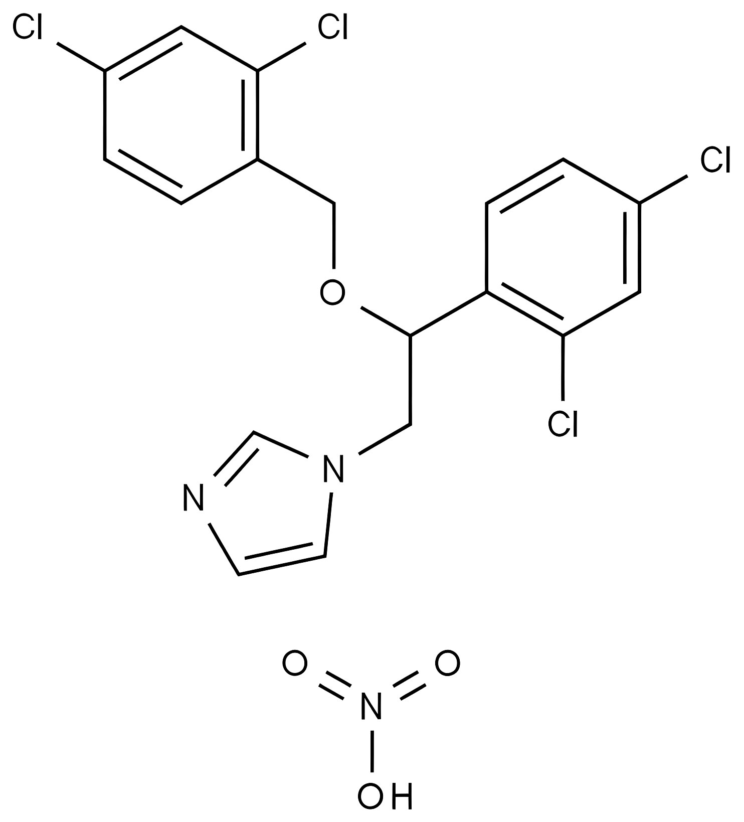 Miconazole nitrate structure