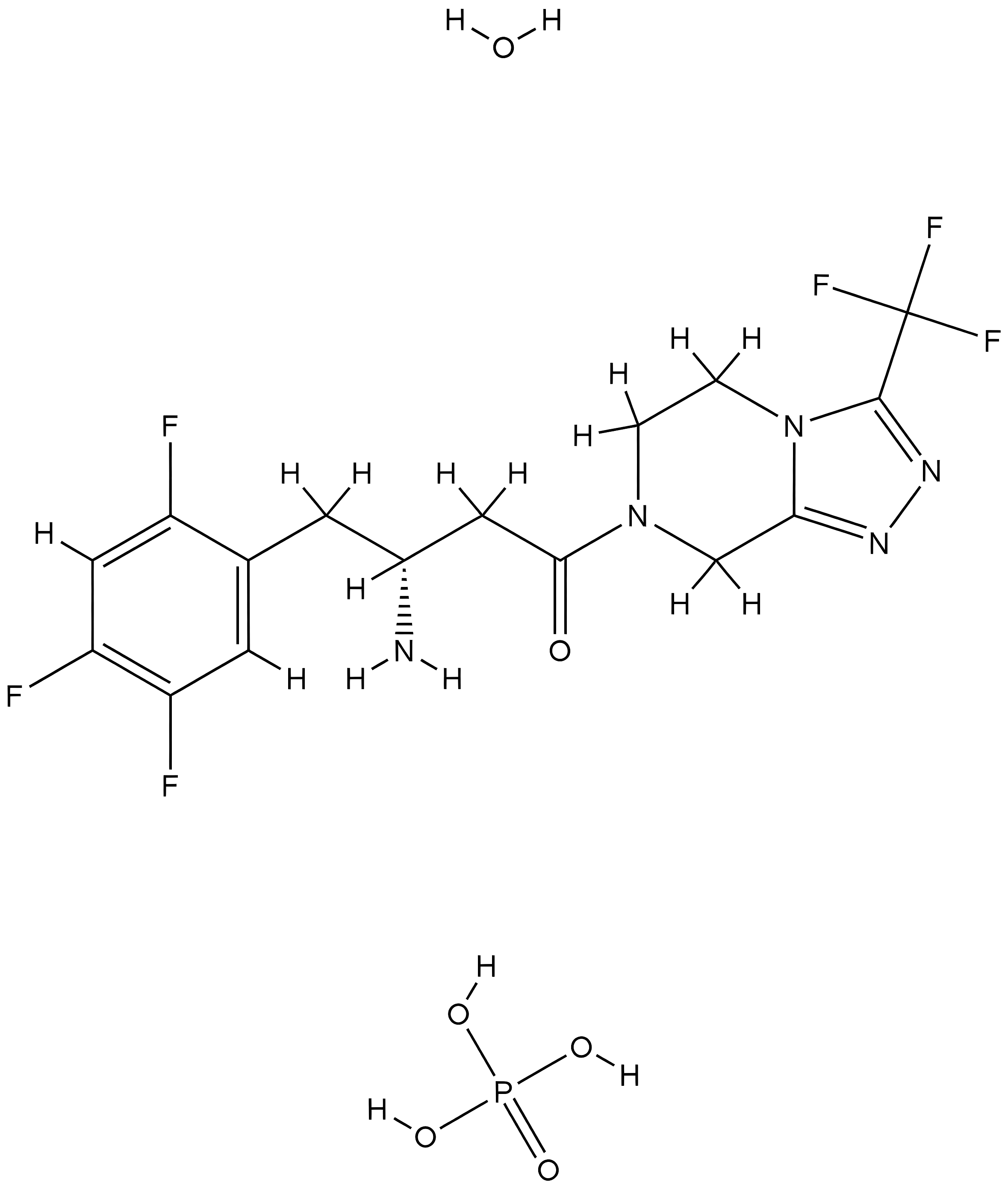 Sitagliptin phosphate monohydrate structure