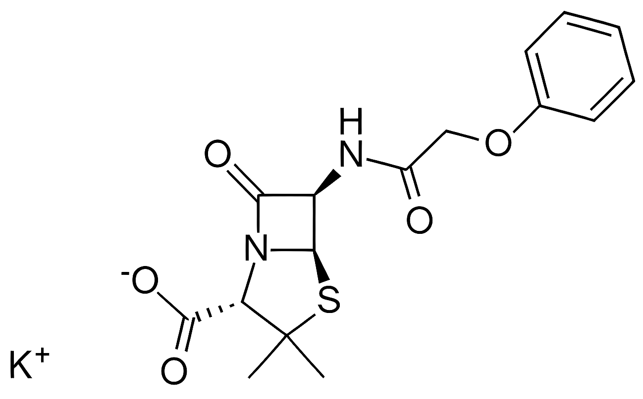 Penicillin V potassium salt structure
