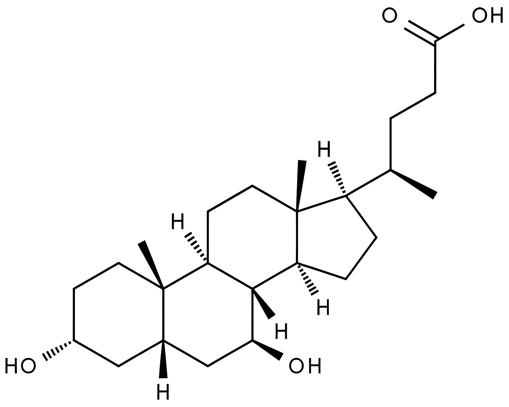 Ursodeoxycholic acid structure